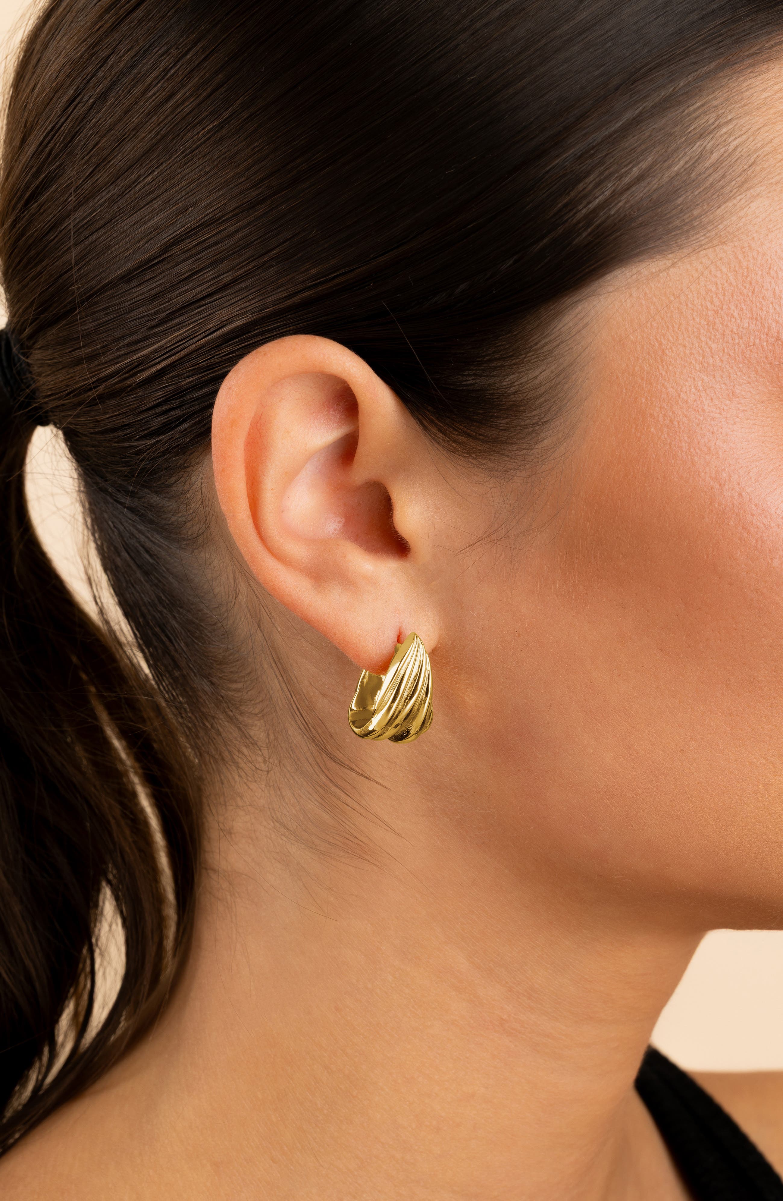 Sterling Forever Anouk Twist Hoop Earrings