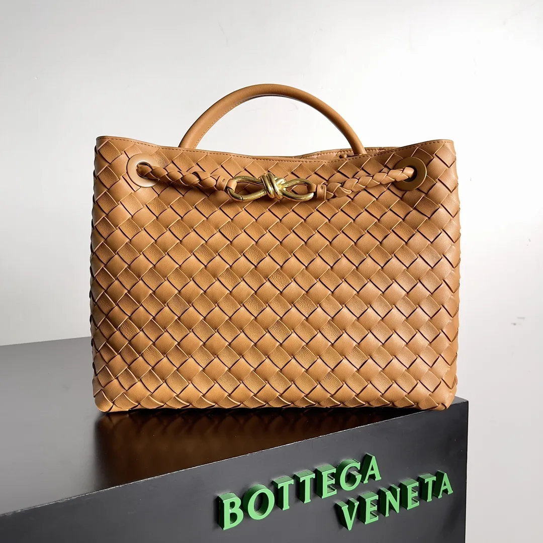 Bottega Veneta Andiamo White Intrecciato Woven Leather Top Handle Bag product photo from LabelPicks