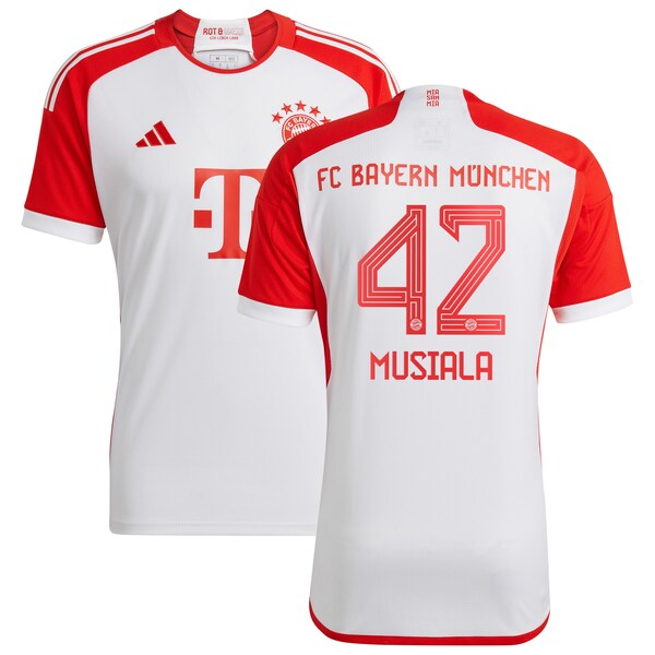 Jamal Musiala Bayern Munich adidas 2023/24 Home Replica Jersey - White/Green