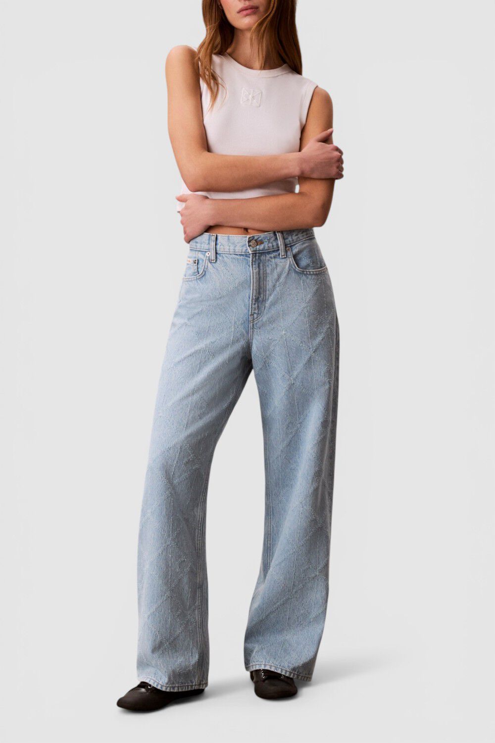 CALVIN KLEIN מכנסי ג'ינס באגי