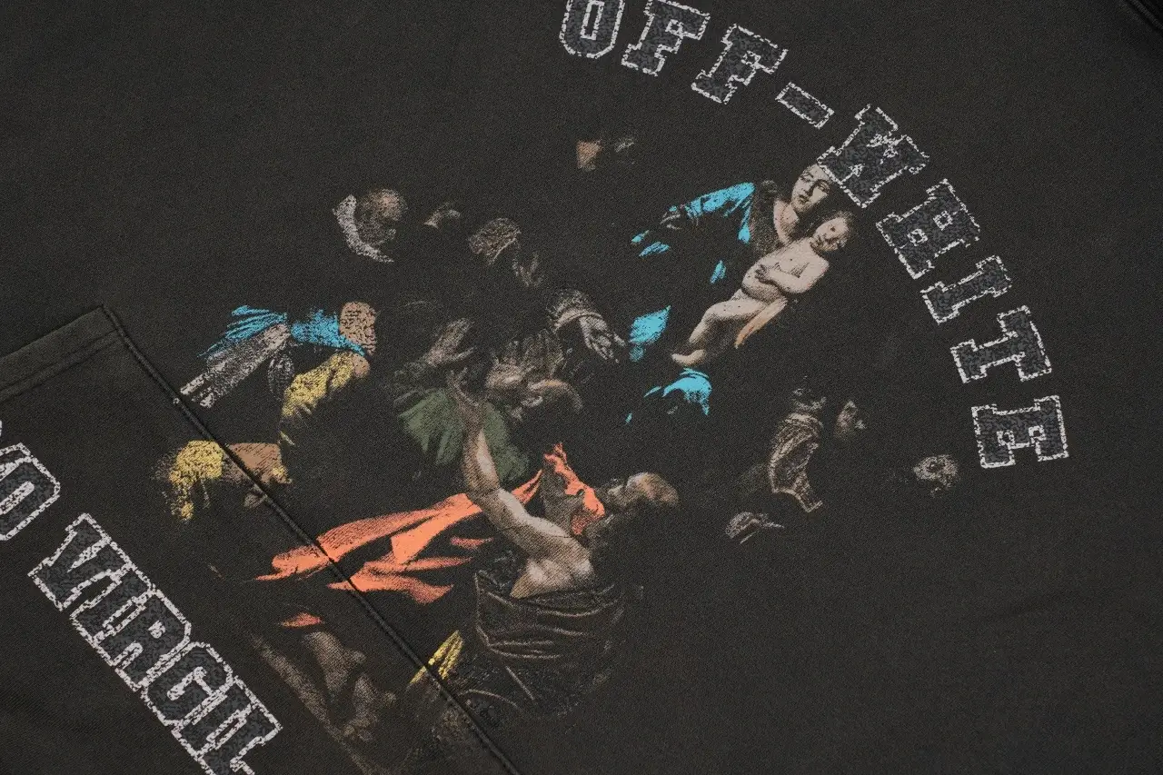 Off-White Black Front Madonna Painting Hoodie product photo from LabelPicks