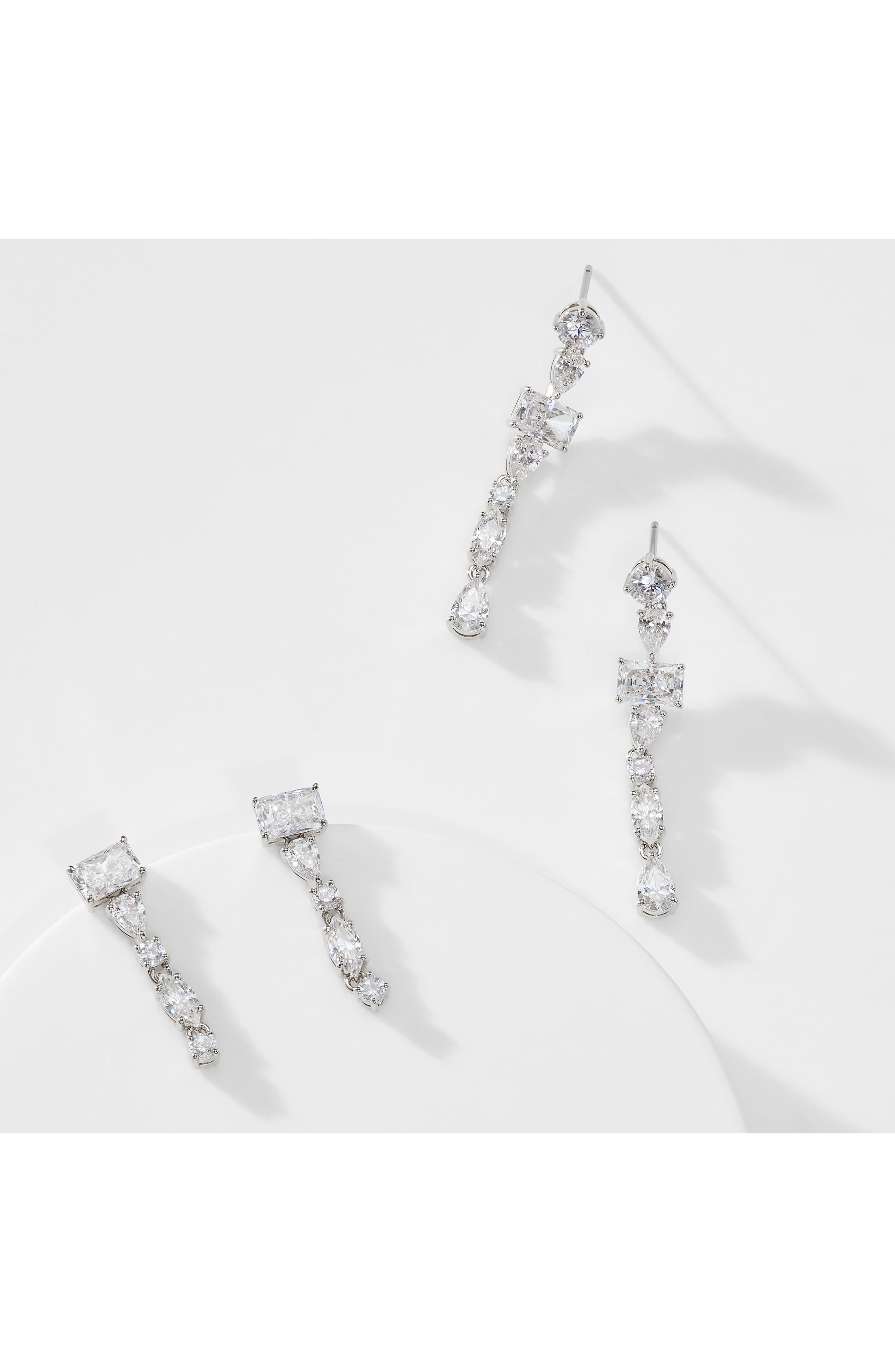 Nadri Set of 2 RSVP Cubic Zirconia Linear Drop Earrings