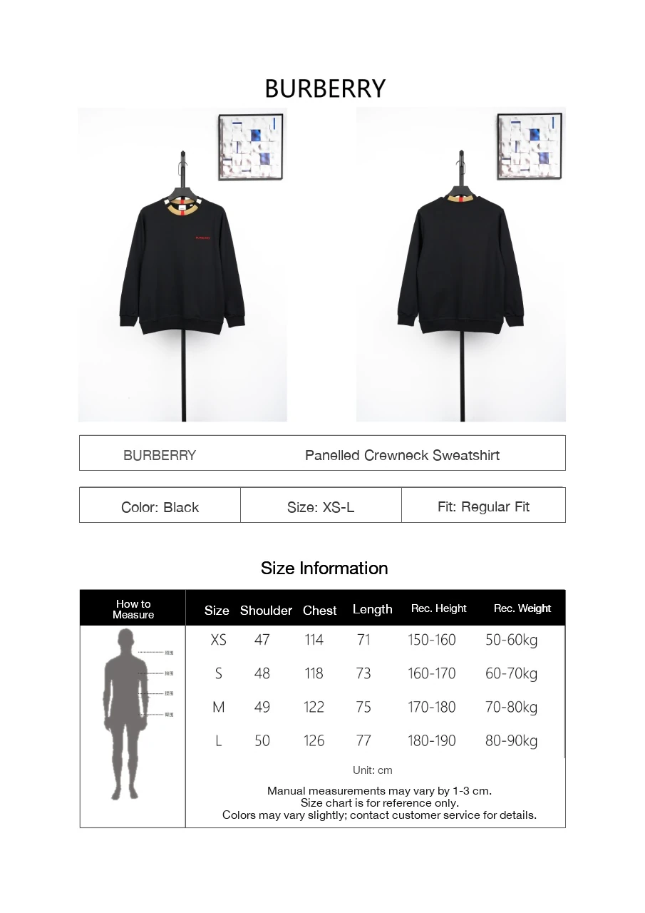 Burberry Black Check Panel Crewneck Sweatshirt product photo from LabelPicks