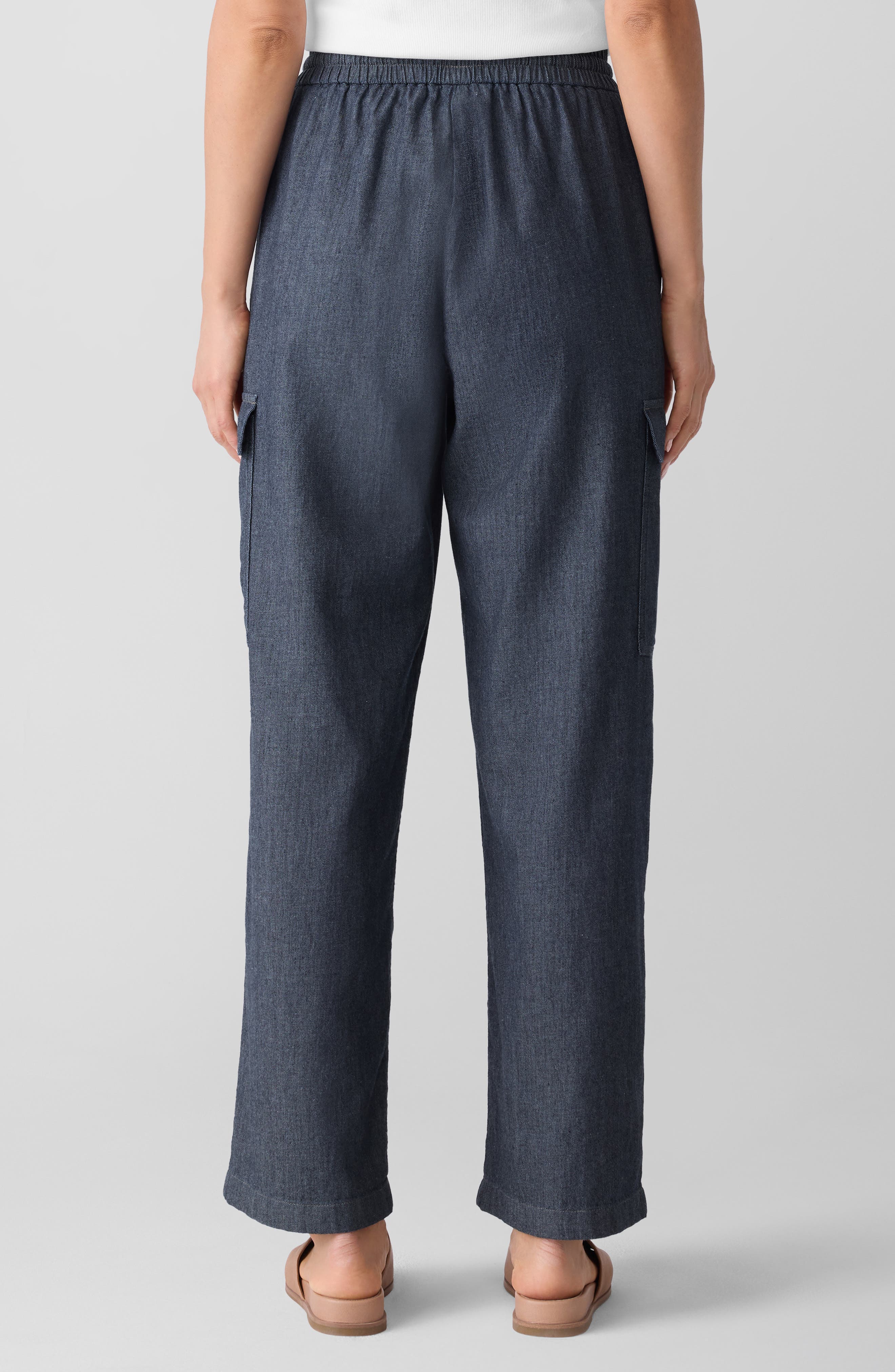 Eileen Fisher Straight Leg Organic Cotton Cargo Pants