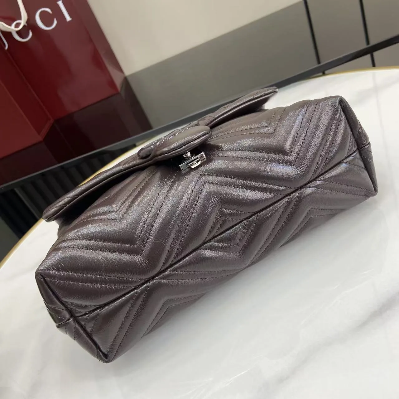 Gucci Marmont Brown GG Supreme Canvas Shoulder Bag product photo from LabelPicks