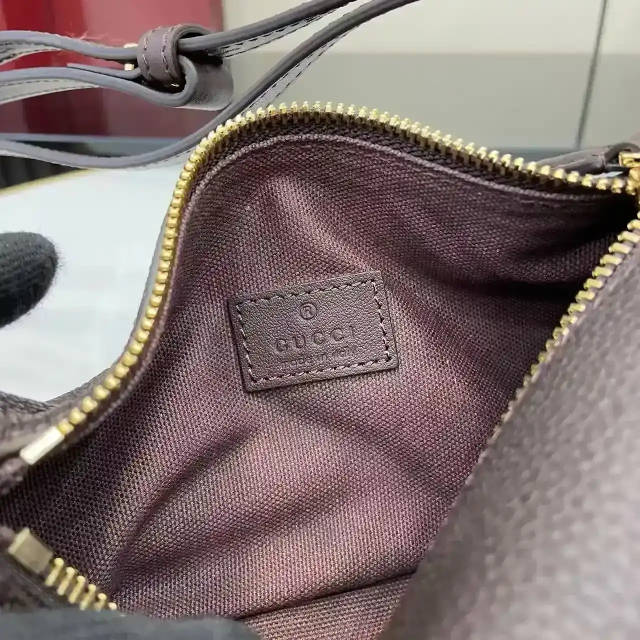 Gucci Brown Grained Leather Crossbody Bag product photo from LabelPicks