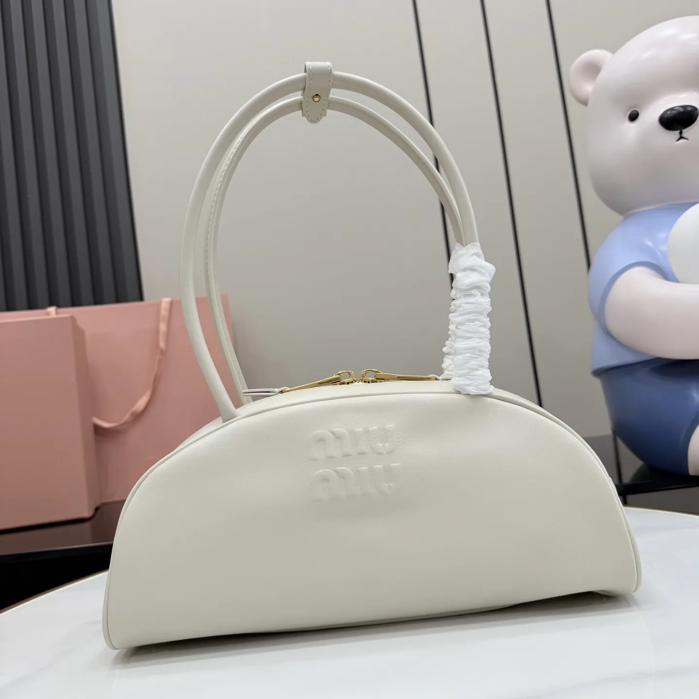 Miu Miu White Calfskin Top Handle Bag product photo from LabelPicks