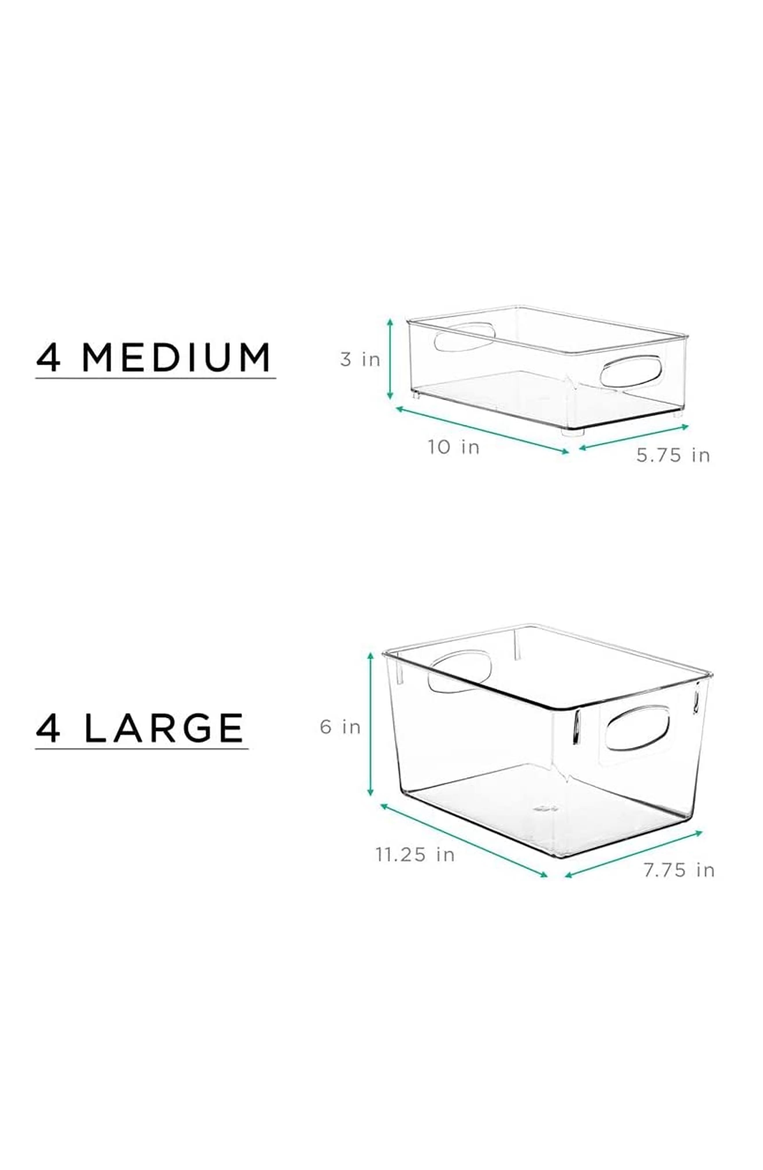 SORBUS Set of 8 Clear Fridge Organizer Bins