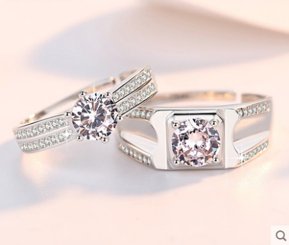 Wedding proposal couple ring girl 1 carat diamond real diamond ring Valentine's day birthday gift