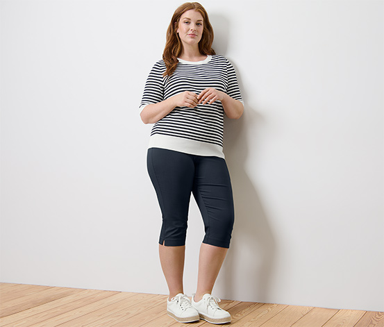 Gestreifter Feinstrickpullover