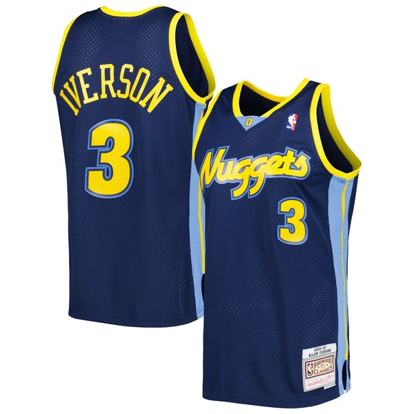 Allen Iverson Denver Nuggets  Hardwood Classics Swingman Jersey - Navy