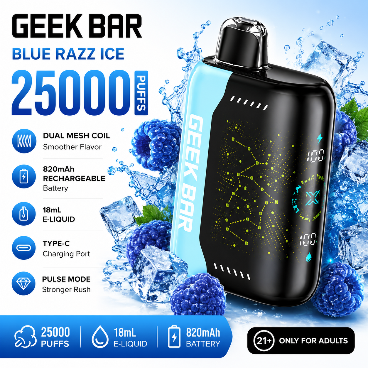 🔥GEEK BAR Disposable e-cigarettes - 25000 puffs👉Delivered Within 1–3 Business Days