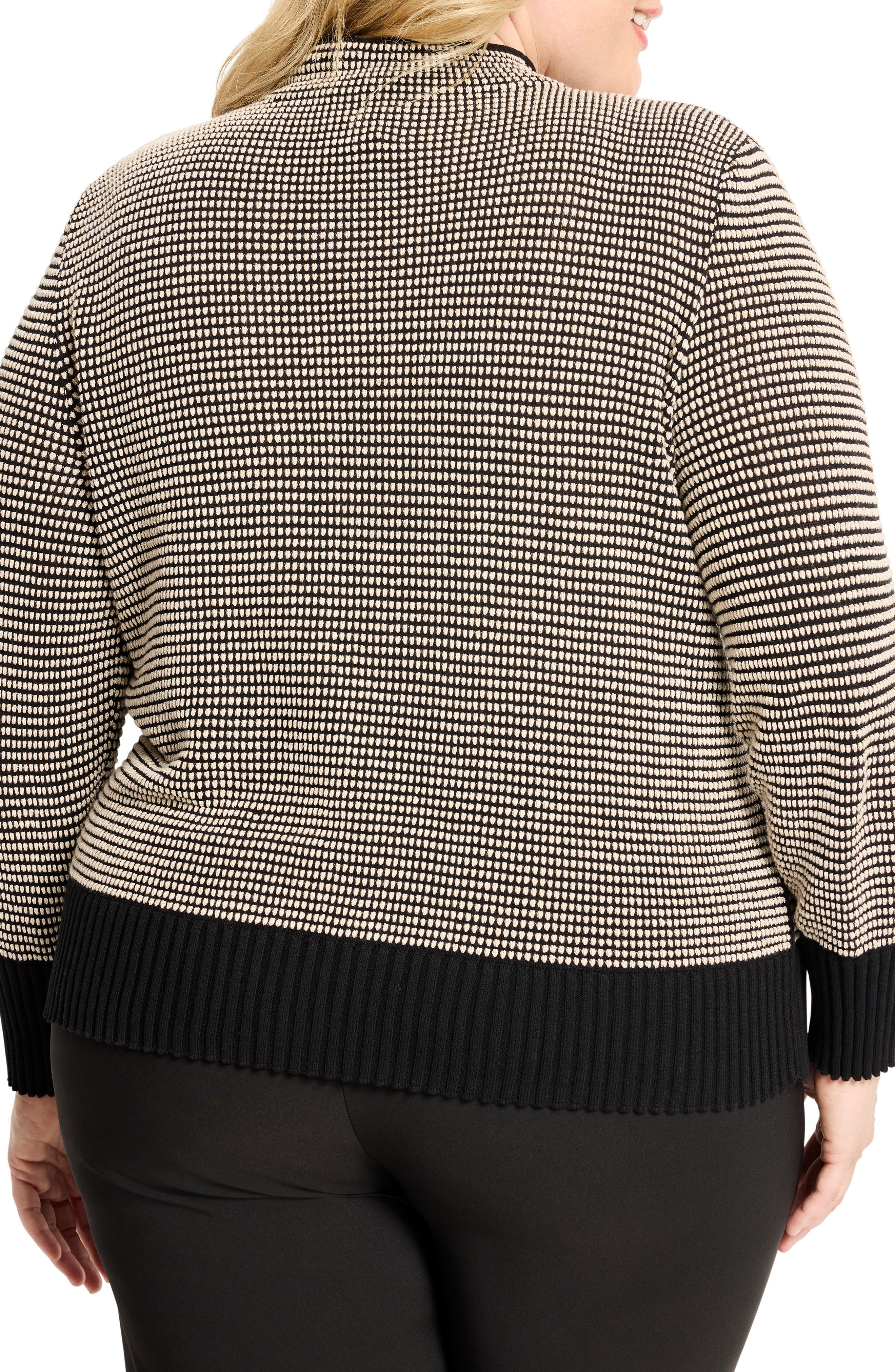 NIC+ZOE Mock Neck Pixel Knit Sweater