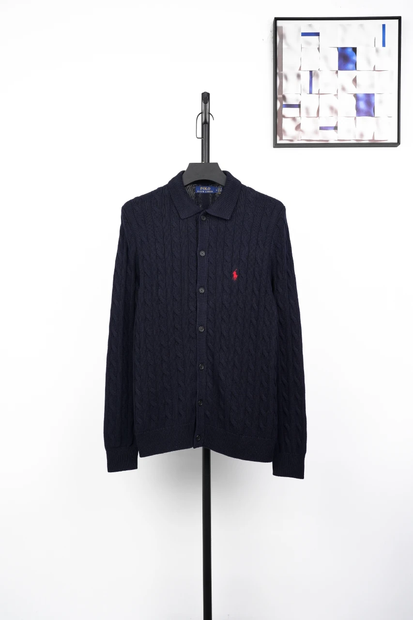 Ralph Lauren Navy Pony Embroidered Cable Knit Shirt product photo from LabelPicks