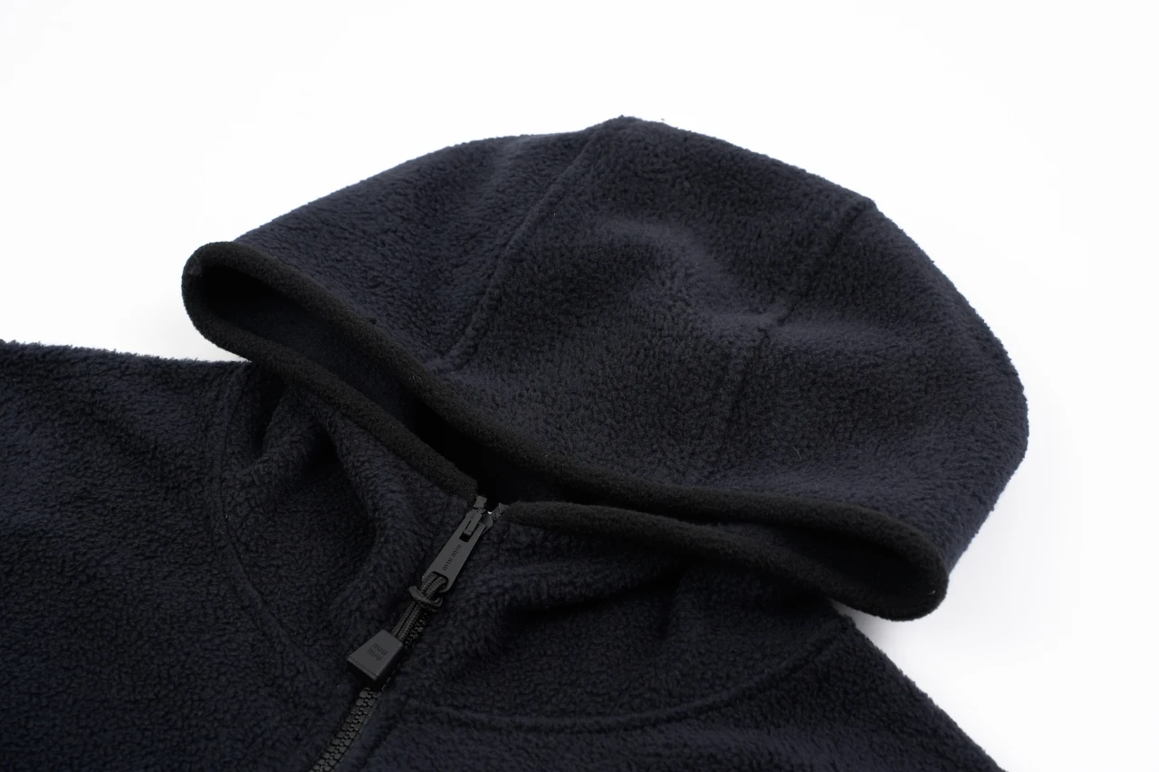 Miu Miu Black Fleece Hooded Zip Jacket product photo from LabelPicks