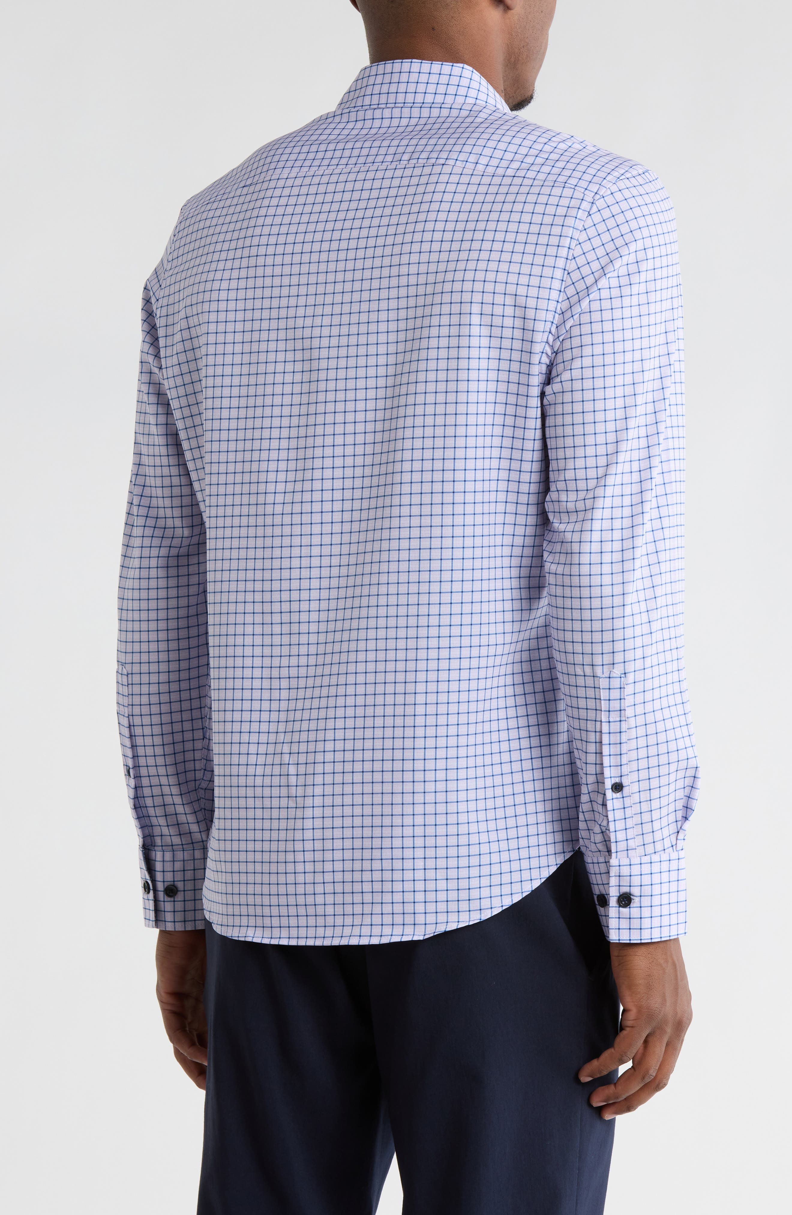 CONSTRUCT Grid Print Stretch Dress Shirt