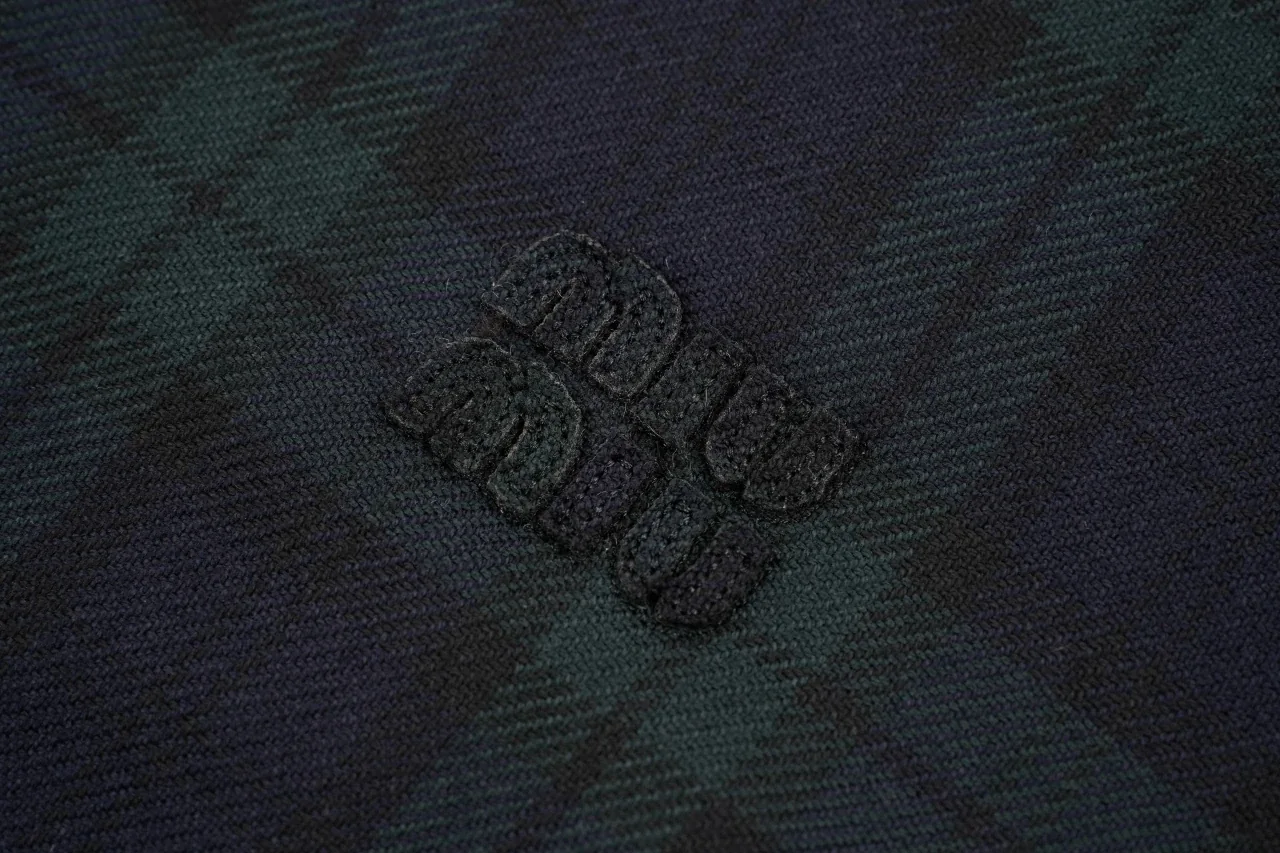 Miu Miu Dark Green Check Logo Padded Jacket product photo from LabelPicks