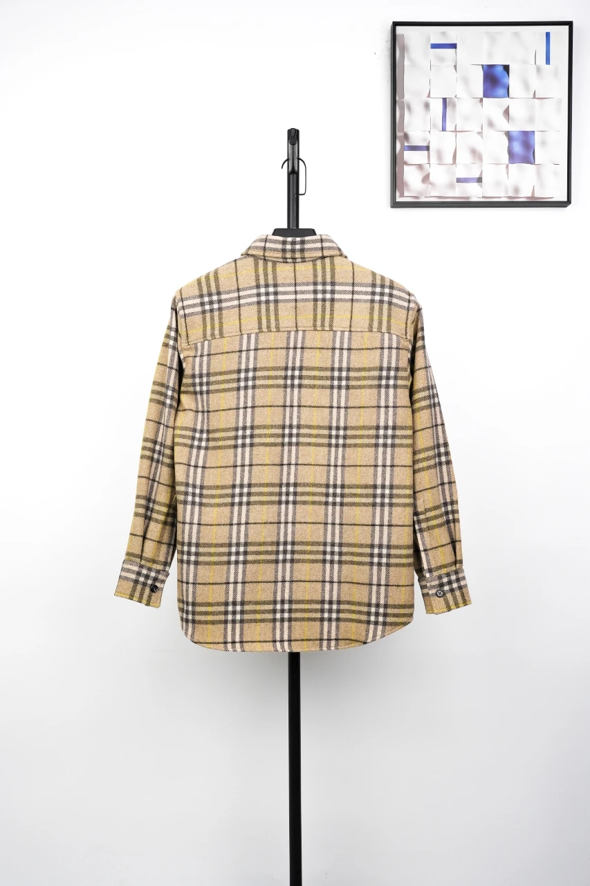 Burberry Beige Check Wool Blend Shirt Jacket product photo from LabelPicks