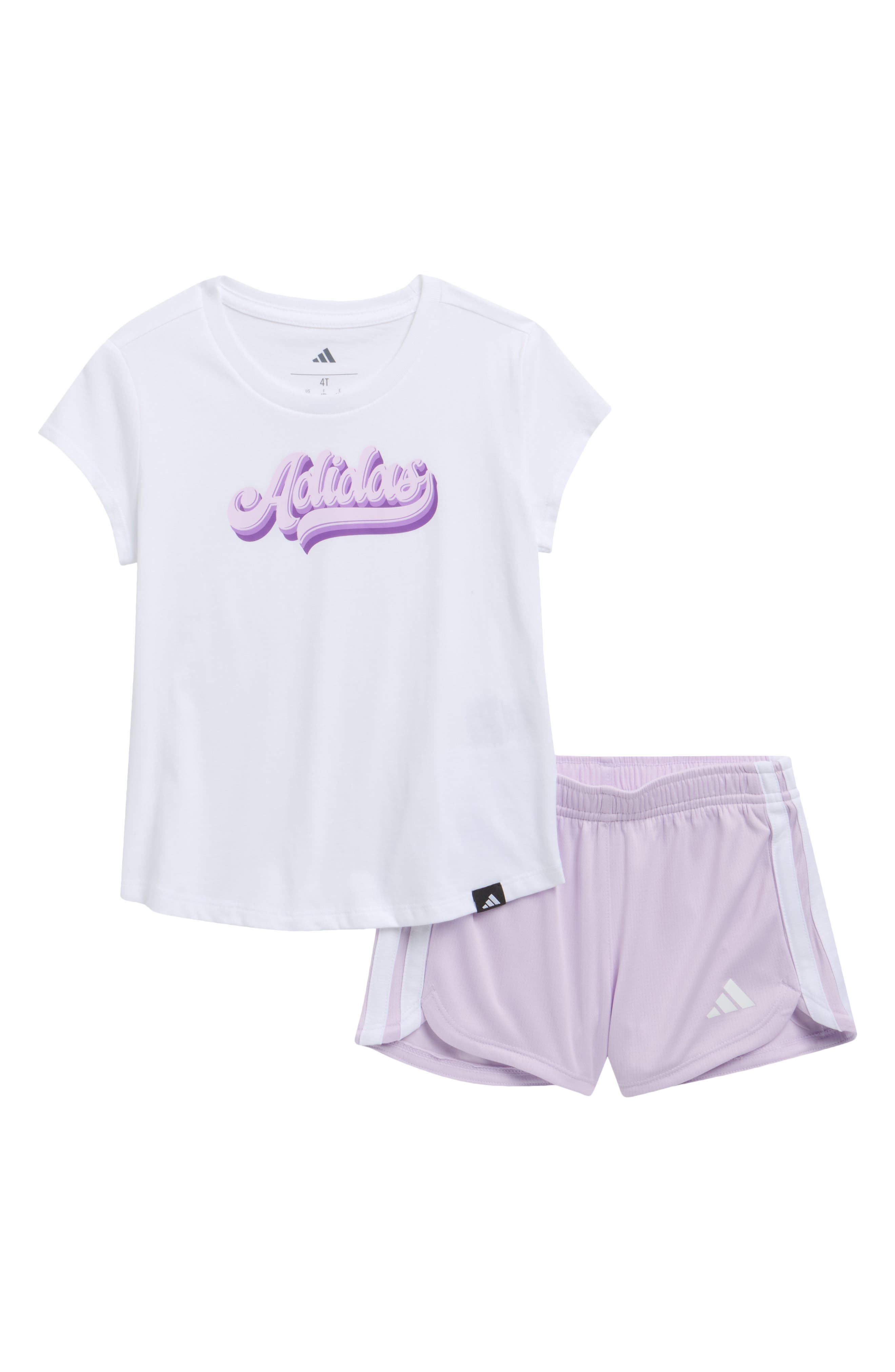 adidas Kids' Logo T-Shirt & 3-Stripes Shorts
