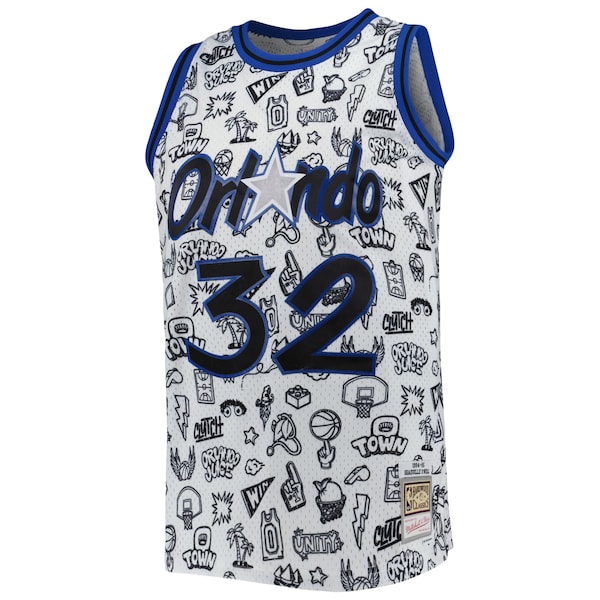 Shaquille O'Neal Orlando Magic 1994/95 Hardwood Classics Doodle Swingman Jersey - White