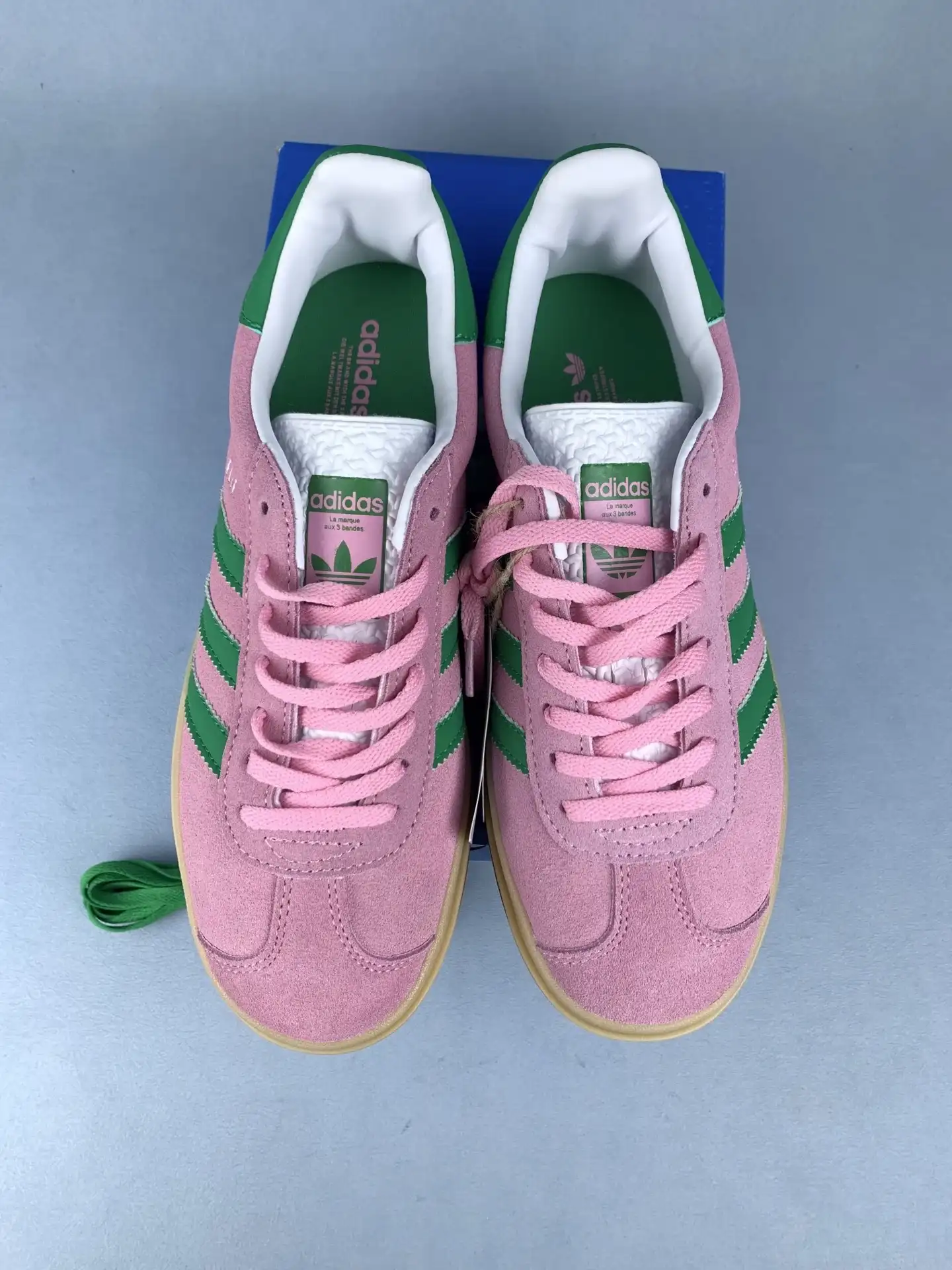 adidas Gazelle Bold True Pink Green Shoes product photo from LabelPicks