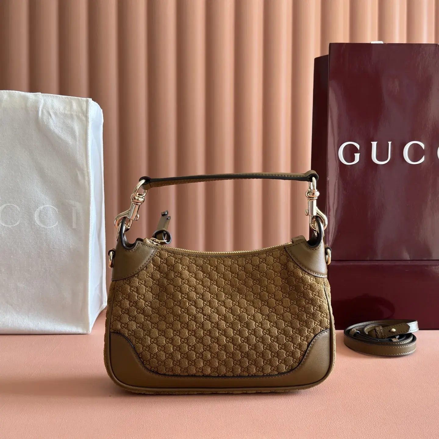 Gucci Brown Suede Leather Shoulder Bag product photo from LabelPicks