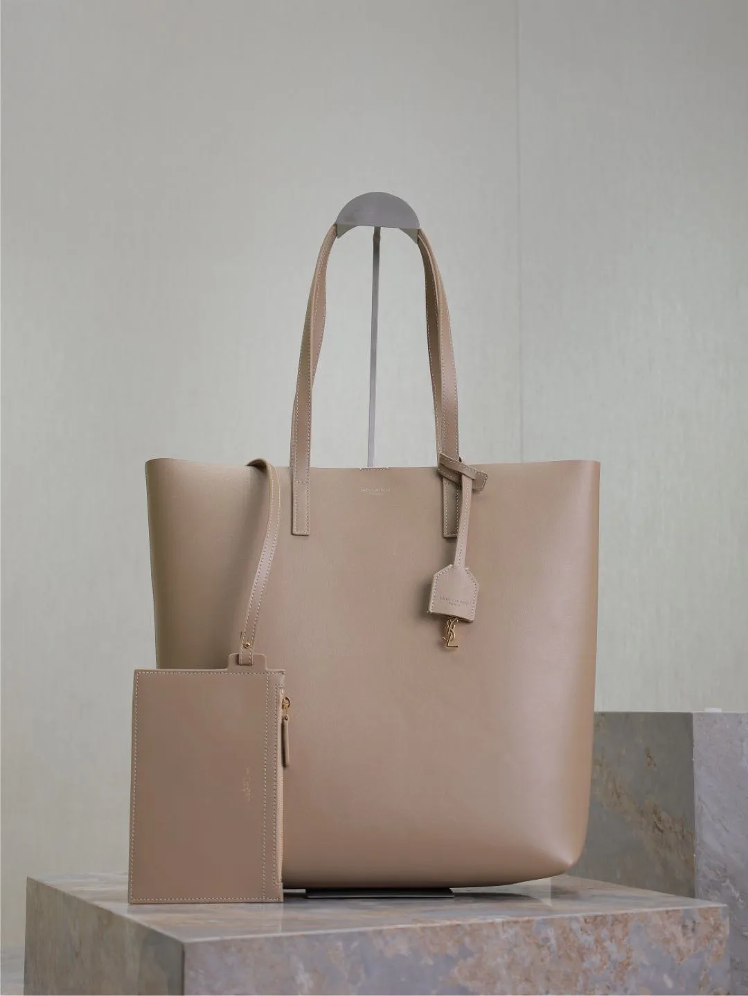Saint Laurent Beige Calfskin Tote Bag product photo from LabelPicks