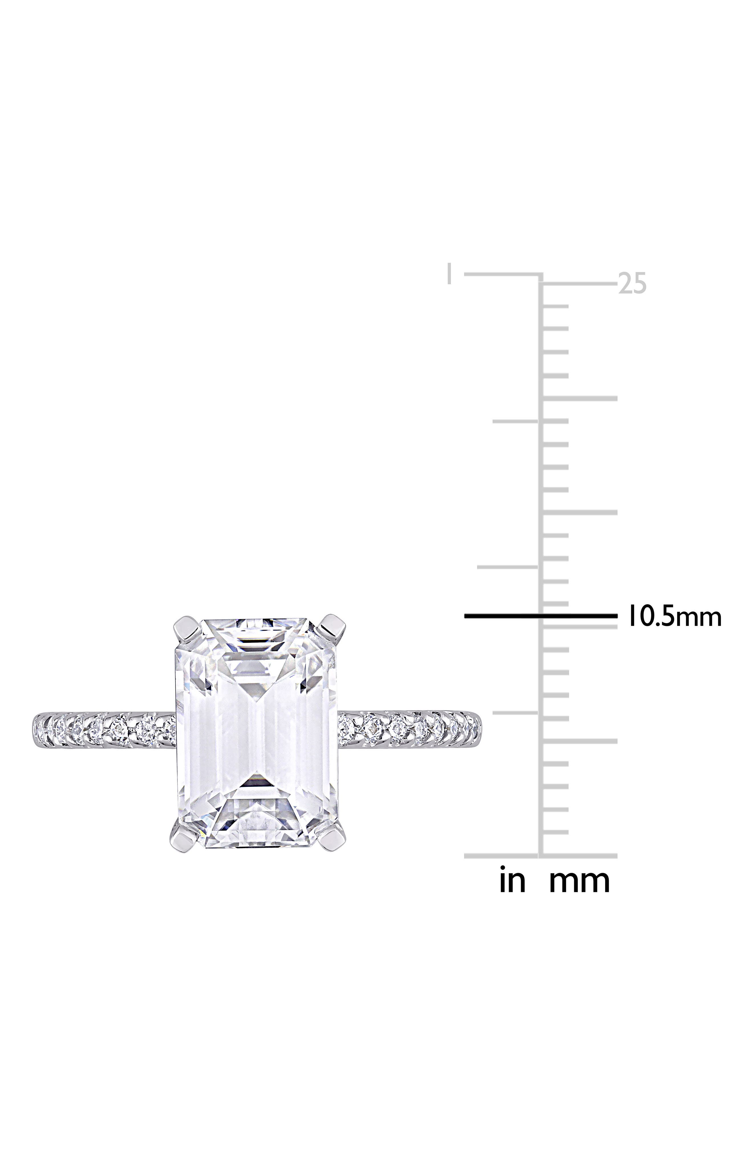 DELMAR 10K White Gold Created Moisannite Engagement Ring