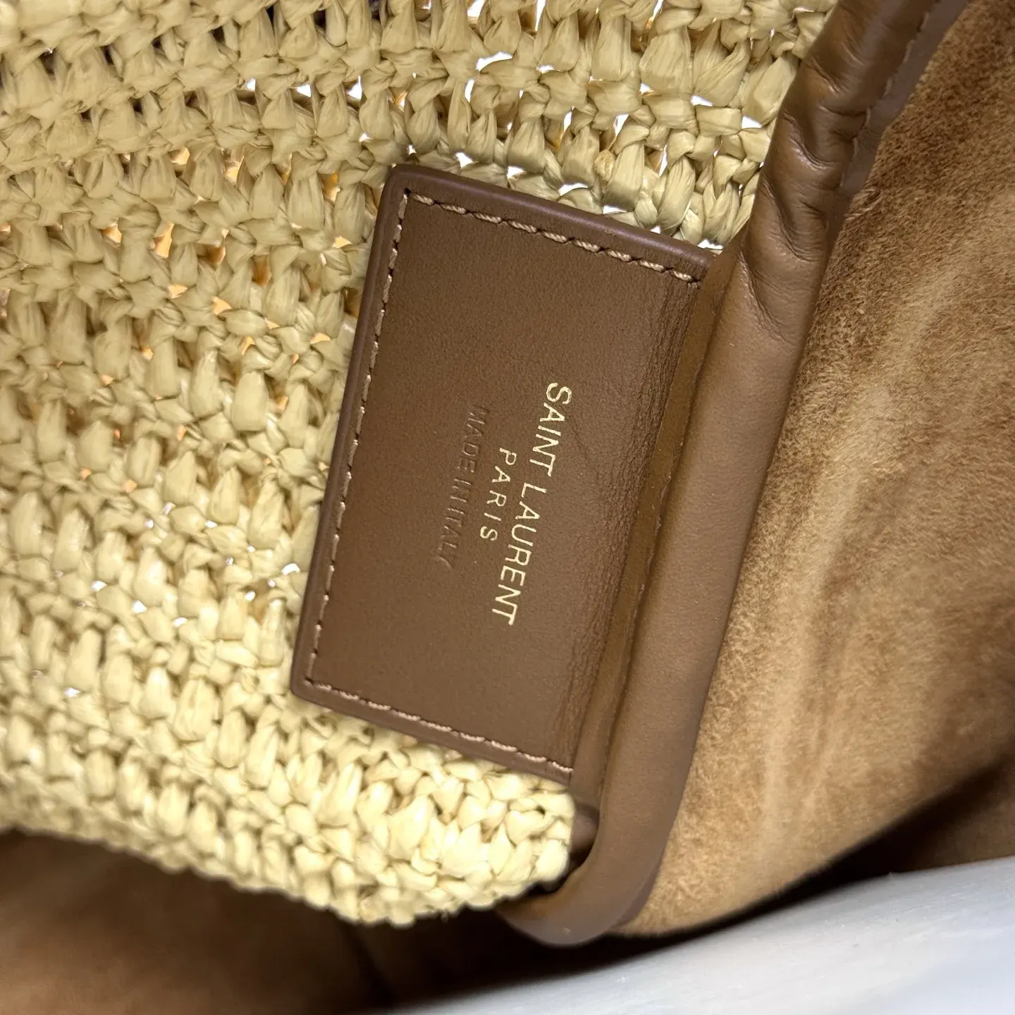 Saint Laurent Beige Straw Woven Shoulder Bag product photo from LabelPicks