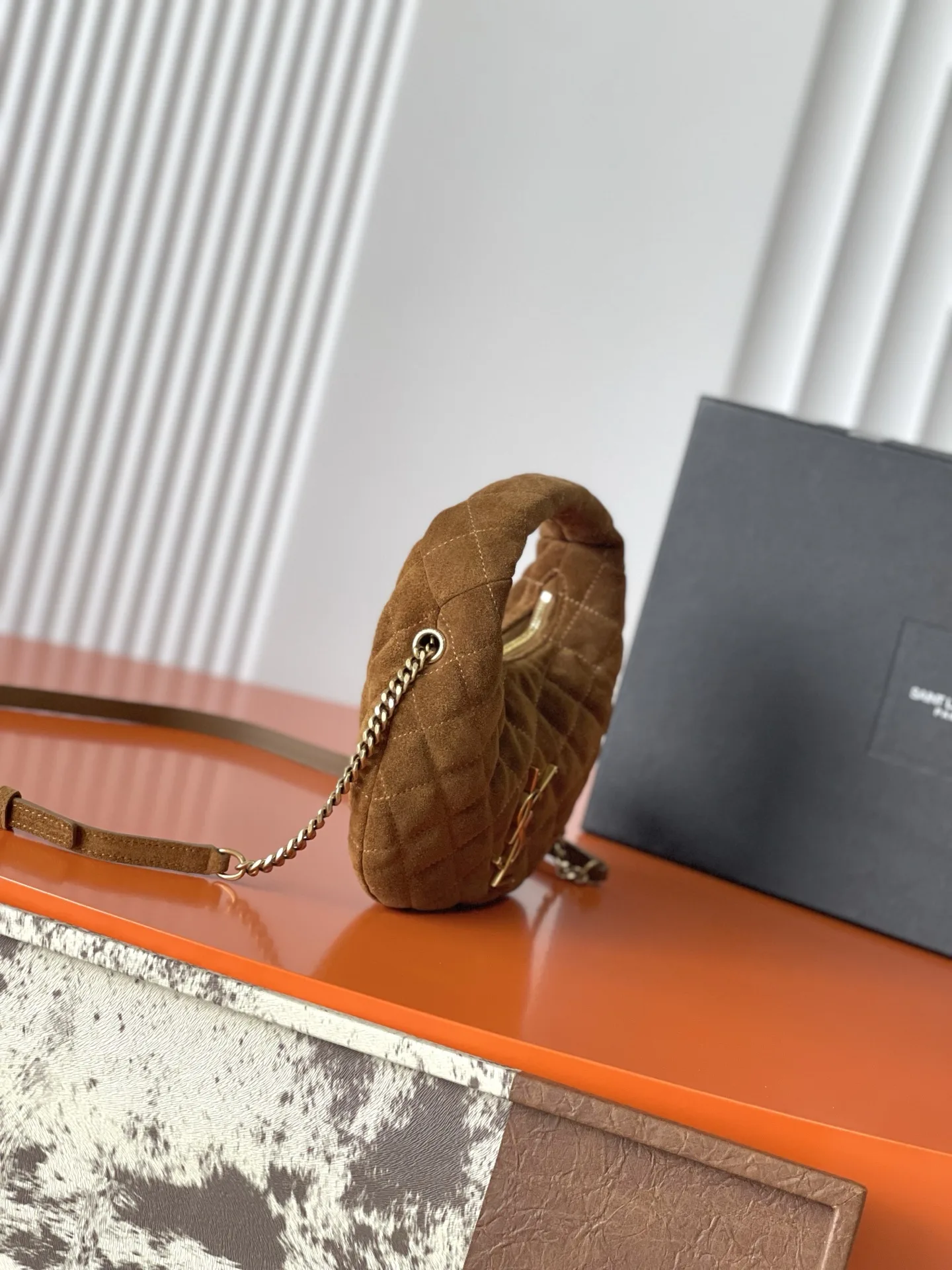 Saint Laurent Brown Quilted Leather Hobo Bag product photo from LabelPicks