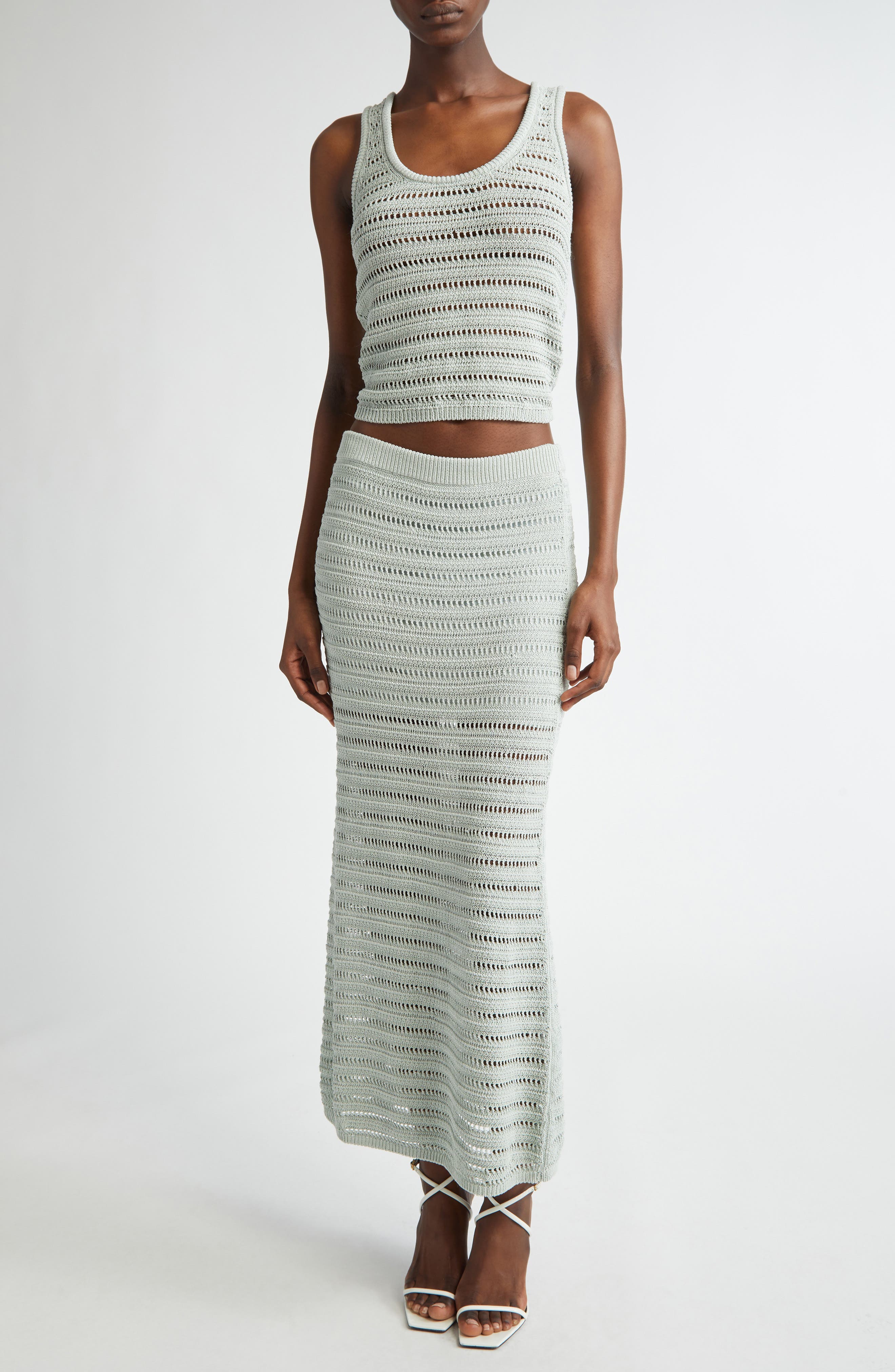 A.L.C. Lana Open Stitch Cotton Blend Maxi Skirt