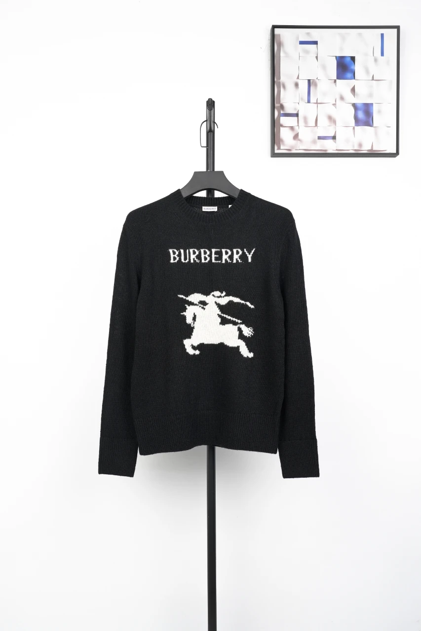 Burberry Black Equestrian Knight Jacquard Crewneck Sweater product photo from LabelPicks