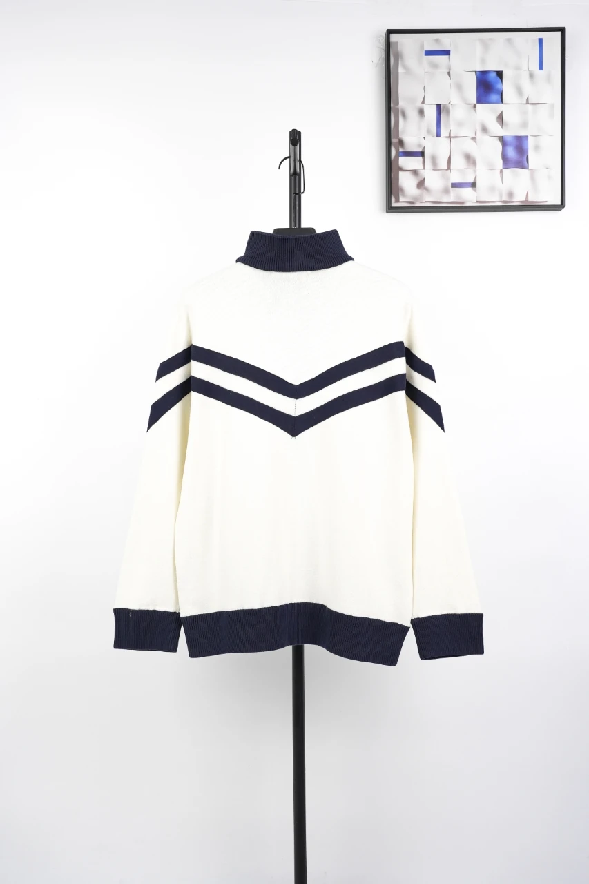 Louis Vuitton Off White Navy Contrast Stand Collar Jacket product photo from LabelPicks