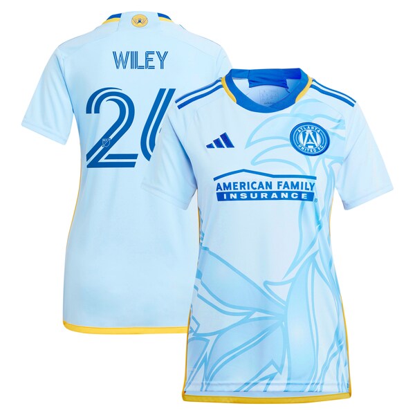 Caleb Wiley Atlanta United FC adidas Women's 2024 The Resurgens Kit Replica Player Jersey - Light Blue/Black