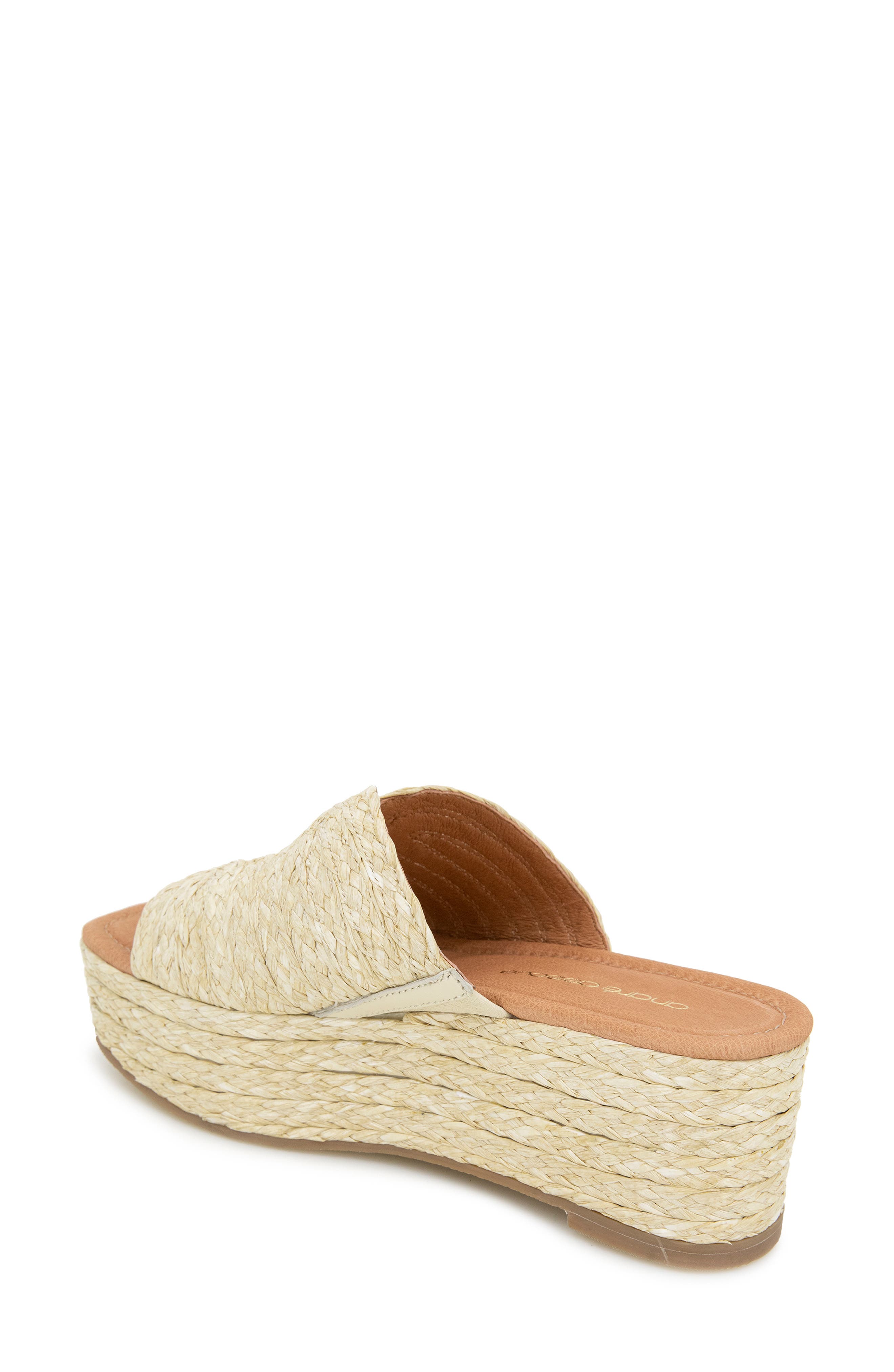 André Assous Serene Espadrille Platform Wedge Slide Sandal