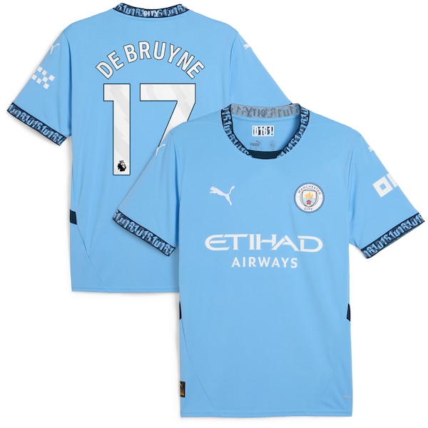 Kevin De Bruyne Manchester City Puma 2024/25 Home Replica Player Jersey - Light Blue