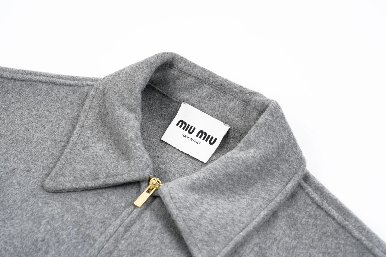 Miu Miu Grey Wool Zip Jacket product photo from LabelPicks