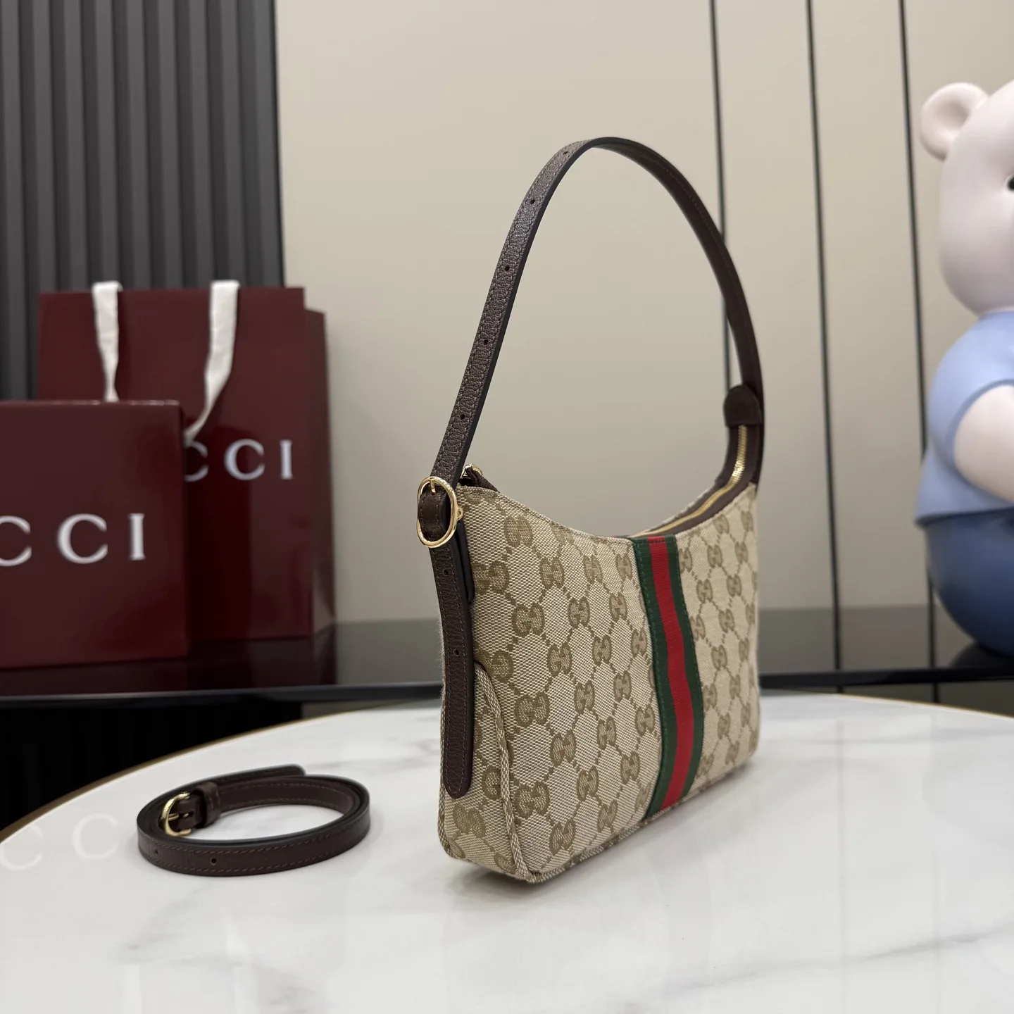 Gucci Brown Quilted Leather Crossbody Bag product photo from LabelPicks