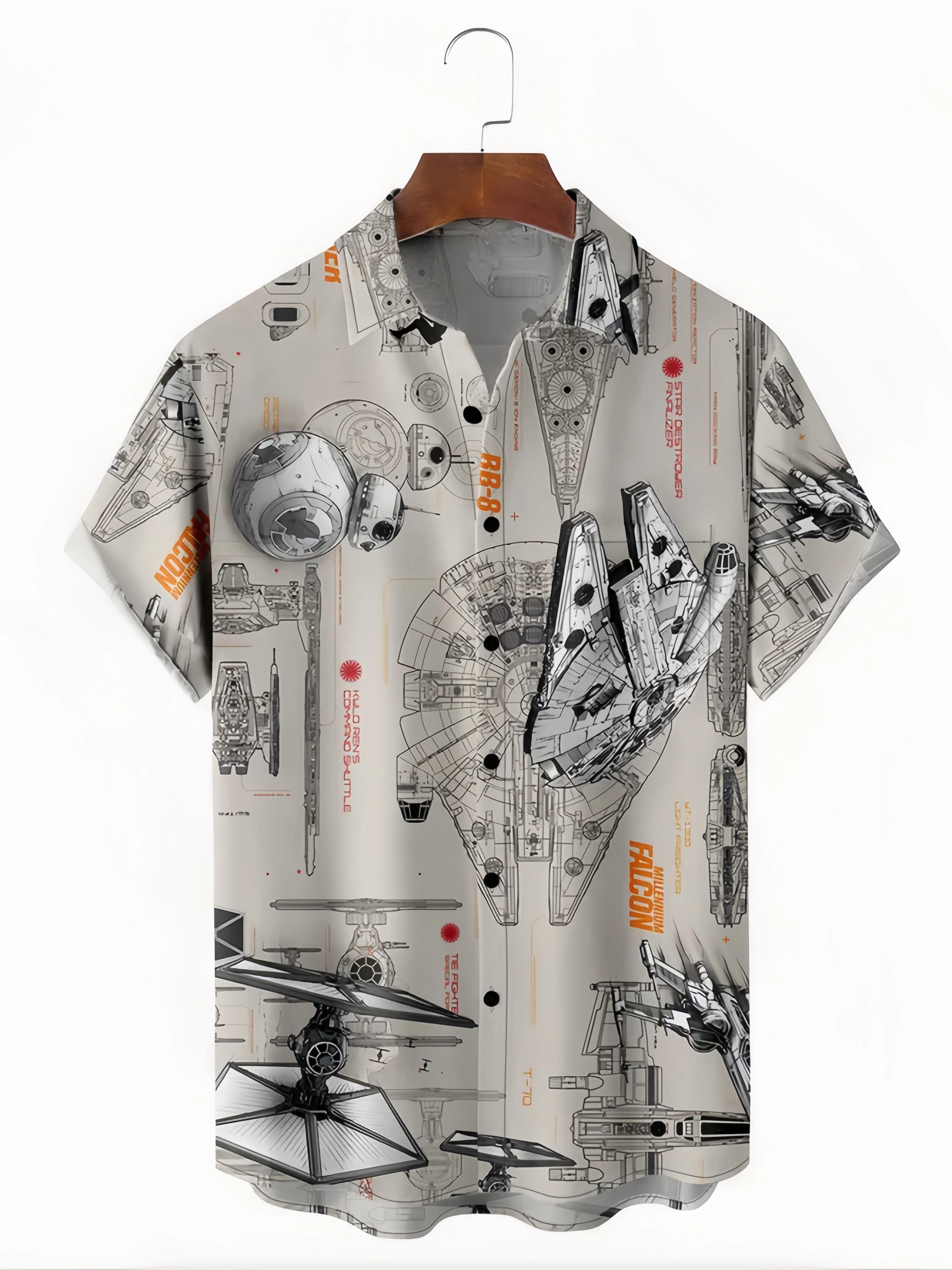 Flying Machine Chest Pocket Short Sleeve Hawaiian Shirt