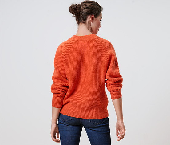 Strickpullover, orange