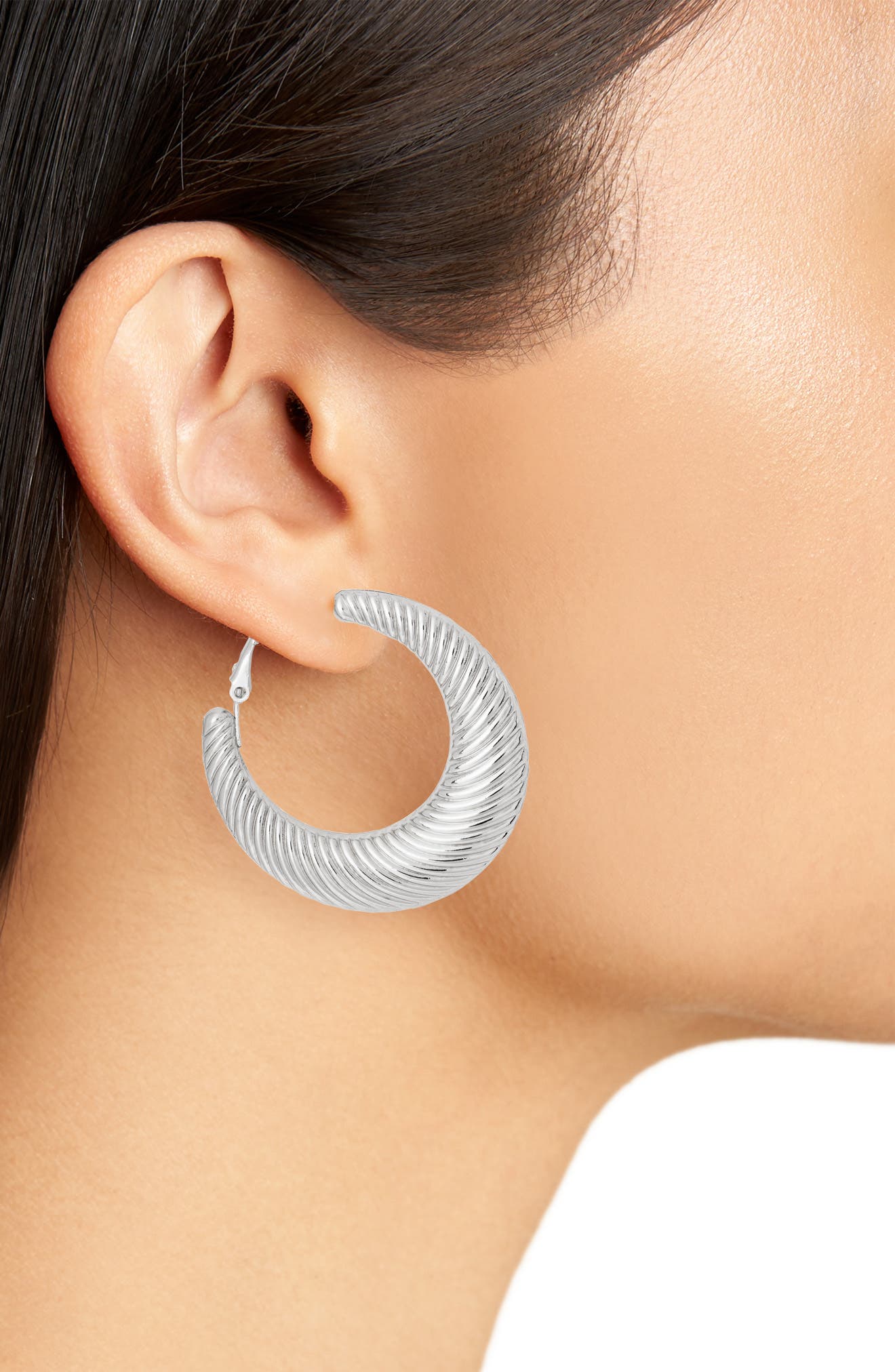 NORDSTROM RACK Textured Hoop Earrings