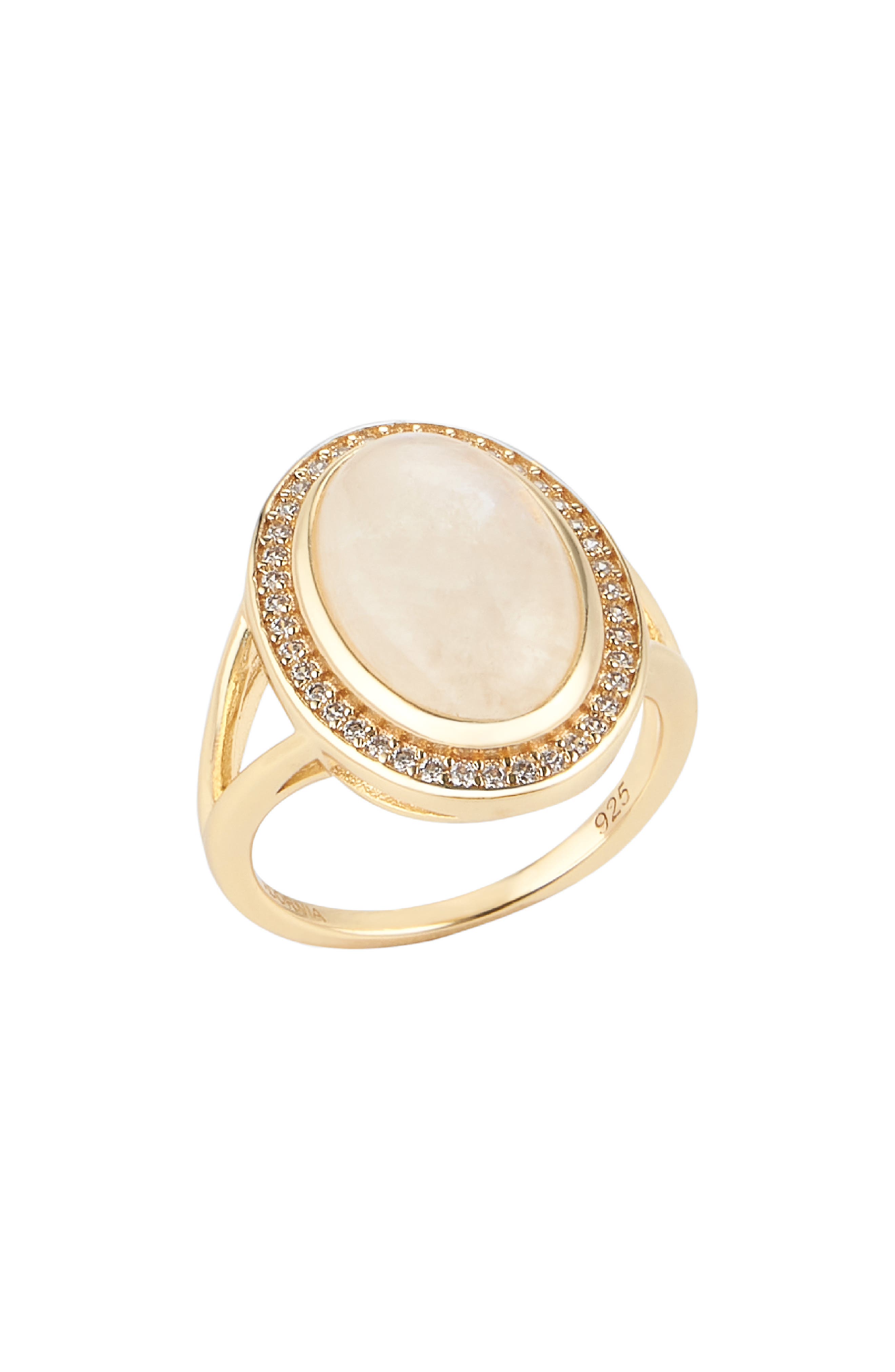 ADORNIA FINE Halo Moonstone Ring