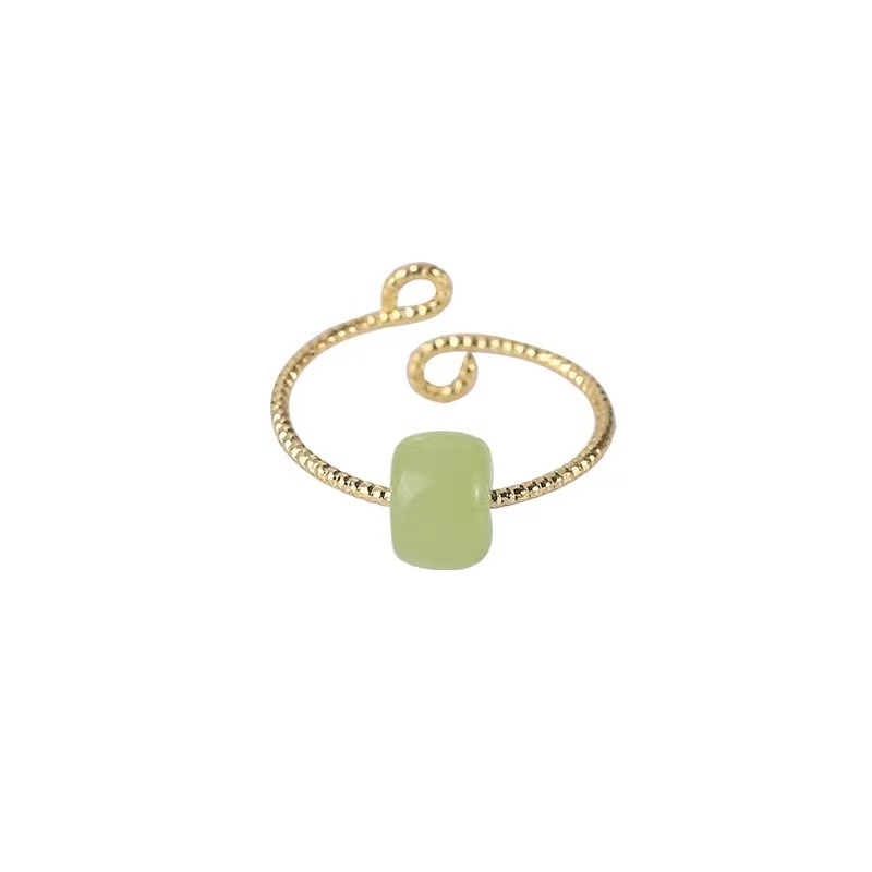 Wada Jade Ring Transfer Pearl Tail Ring Light Luxury Forefinger Vintage Style