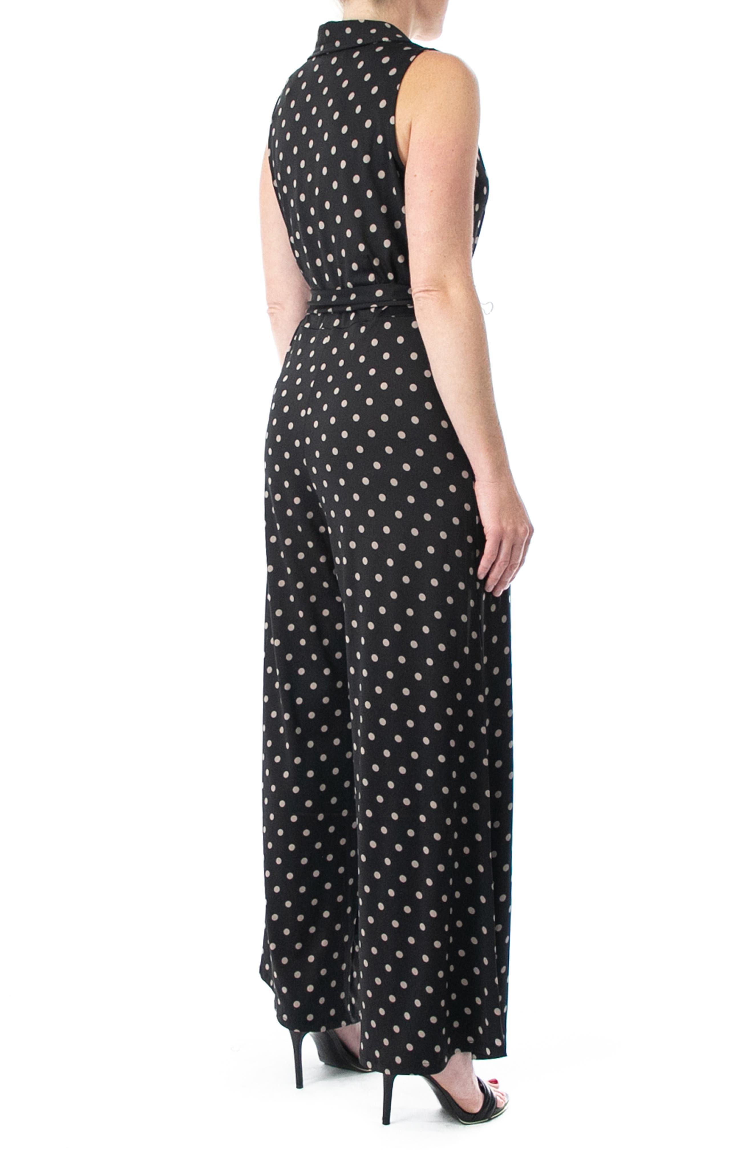 Nina Leonard Sleeveless Faux Wrap Jumpsuit