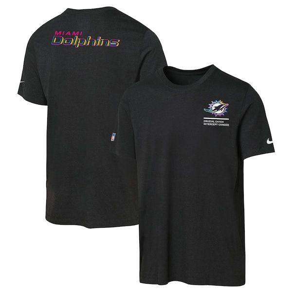 Miami Dolphins Nike Youth 2025 NFL Crucial Catch Tri-Blend Dri-FIT T-Shirt - Black