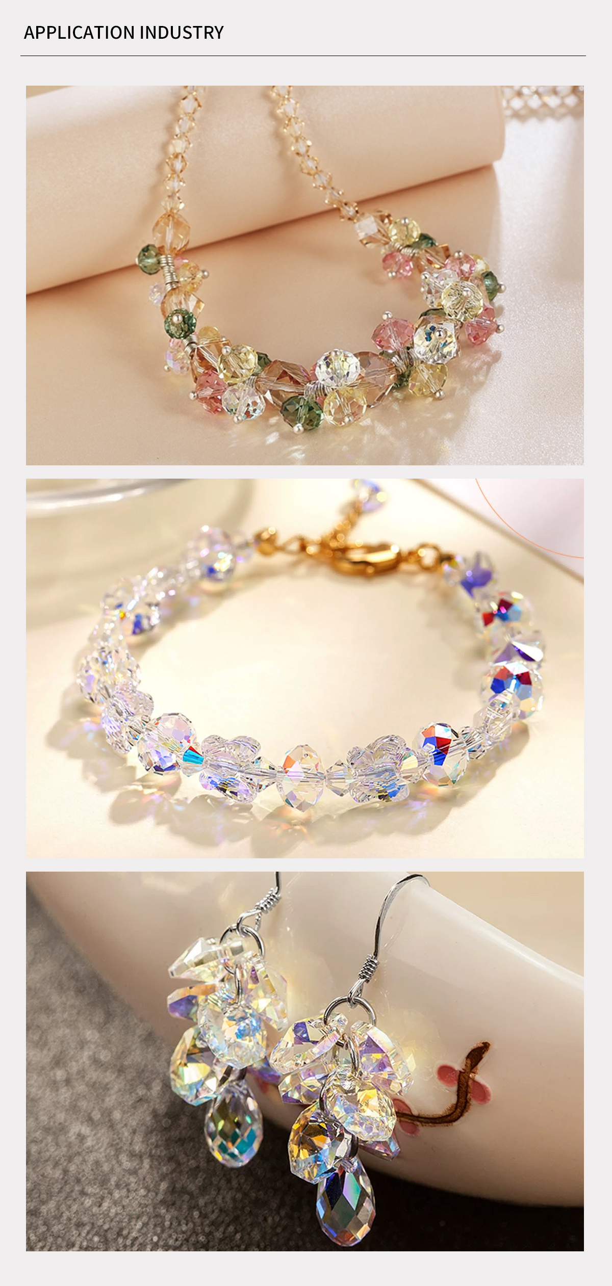 Crystal bead jewellery set &ndash; necklace and earrings