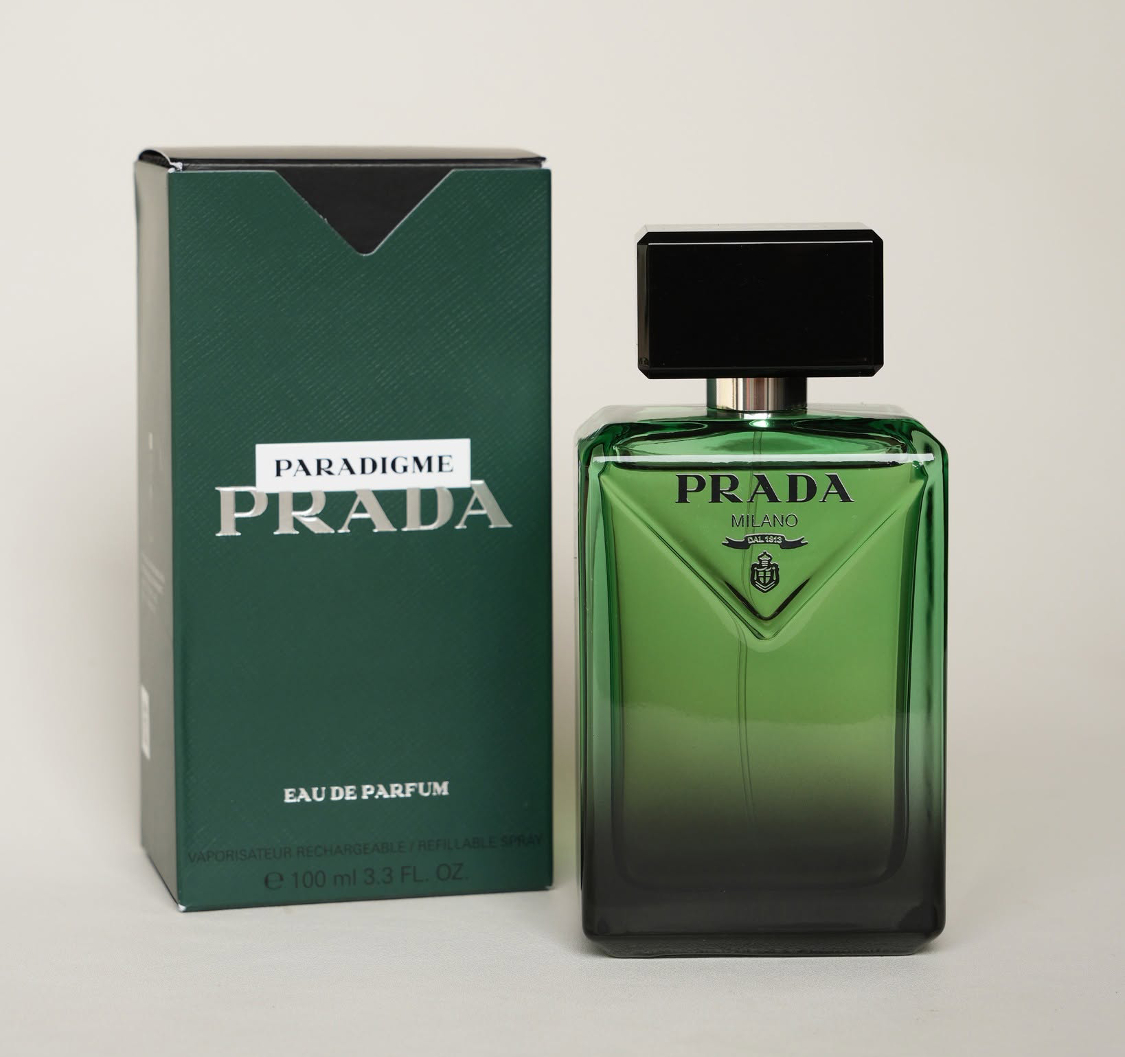 Prada Paradigme EDP for Men – Bergamot, Bourbon Geranium & Amber Wood, 3.3 Fl Oz