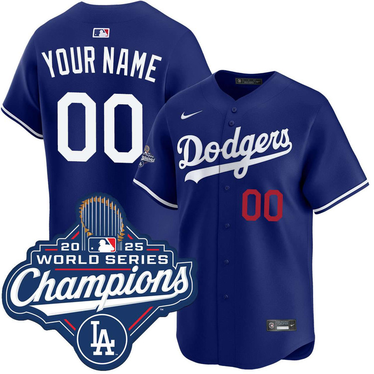 Los Angeles Dodgers Nike 2025 World Series Champions Limited Custom Jersey - Royal