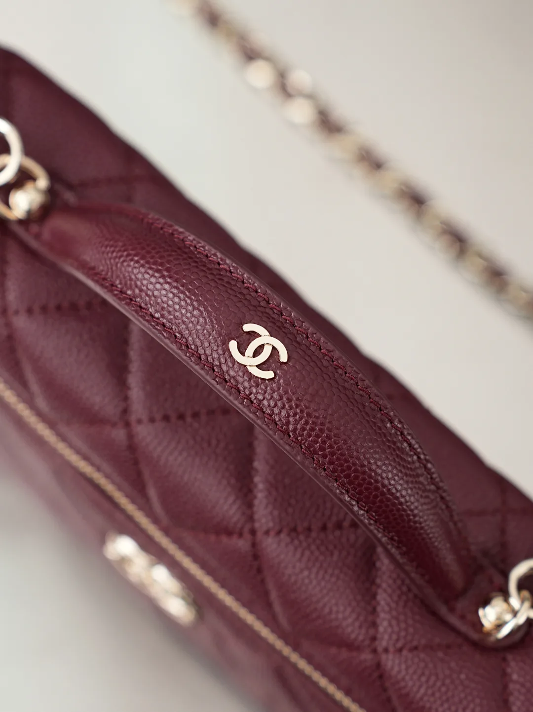 Chanel Burgundy Quilted Leather Top Handle Bag product photo from LabelPicks