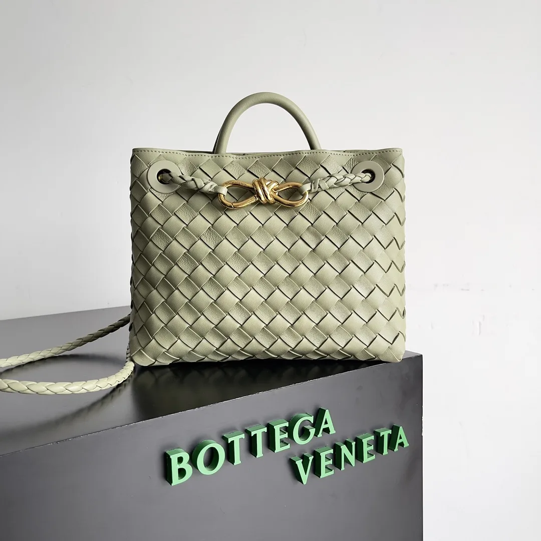 Bottega Veneta Andiamo White Intrecciato Woven Leather Top Handle Bag product photo from LabelPicks